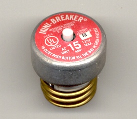 MINI-BREAKER 15Amp for Plug Fuse Panel NOS
