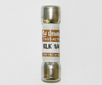 KLK-1/4 Littelfuse Fast Acting Fuse 1/4Amp USED