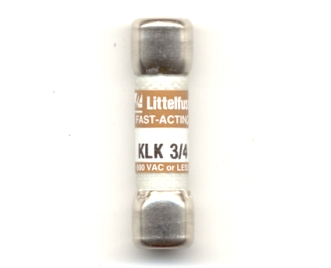 KLK-3/4 Littelfuse Fast Acting Fuse 3/4Amp