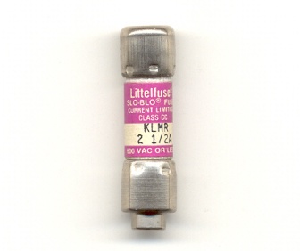 KLMR-2-1/2A Slo-Blo Littelfuse Class CC, 2-1/2Amp NOS