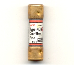 NON 25Amp Ace Hardware OneTime 250V Fuse