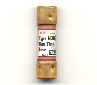 NON 25Amp Ace Hardware OneTime 250V Fuse