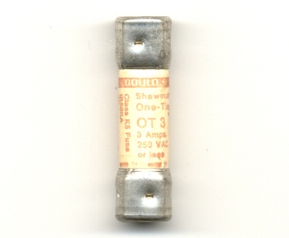 OT3 One-Time Gould Shawmut Fuse 3Amp NOS