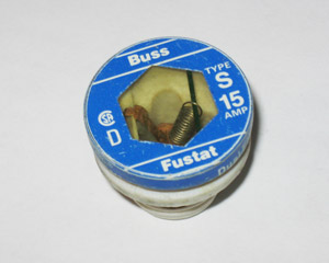 S-15 Fustat Type S Bussmann Plug Fuse 15Amp USED