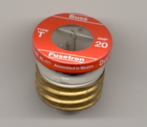 T-20 Buss Fusetron Plug Fuse 20Amp