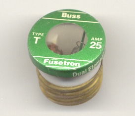 T-25 Buss Fusetron Plug Fuse 25Amp